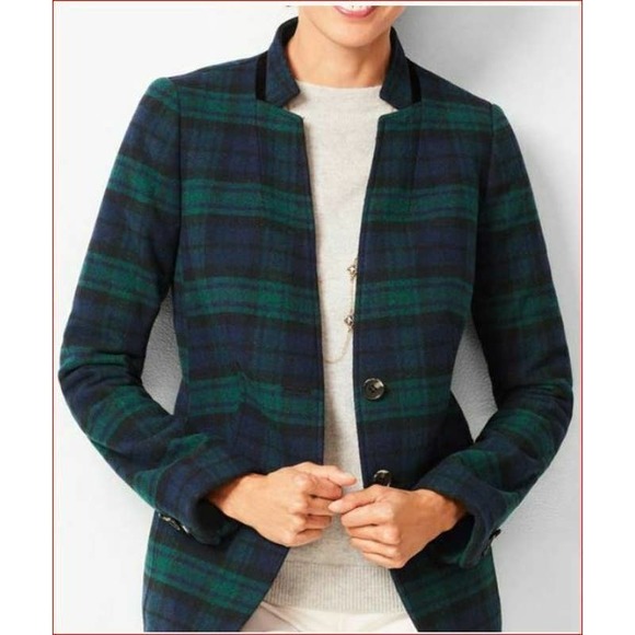 Talbots Jackets & Blazers - Talbots Wool Blend Black Watch Plaid Jacket